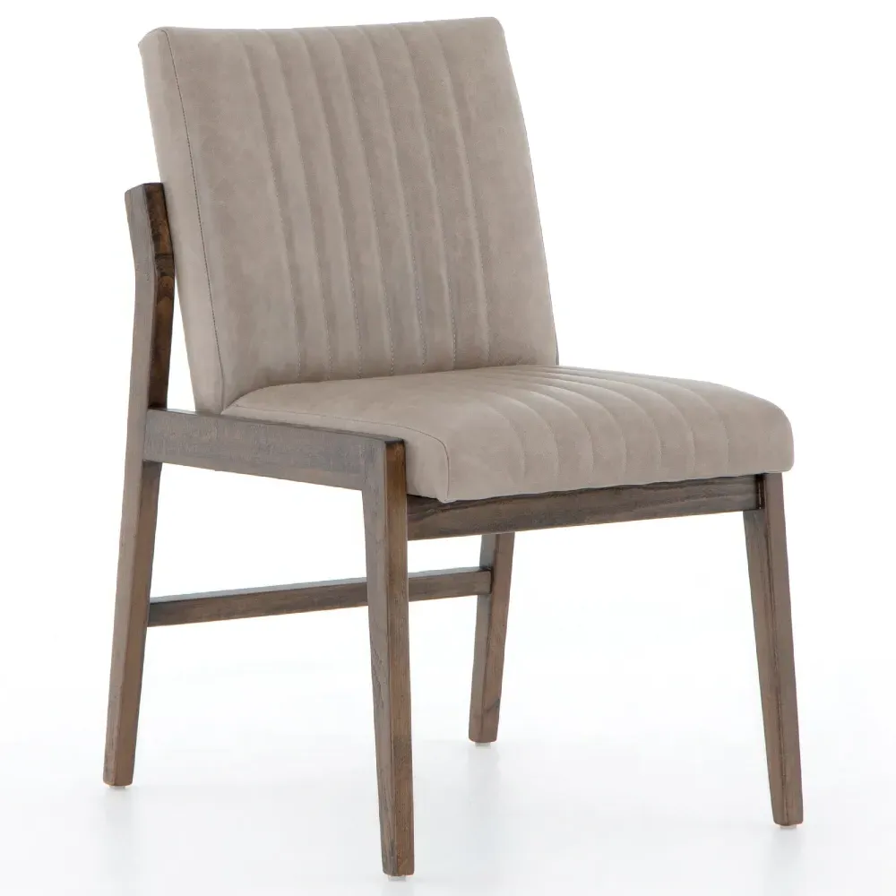 Ali Dining Chair - Grey, Leather