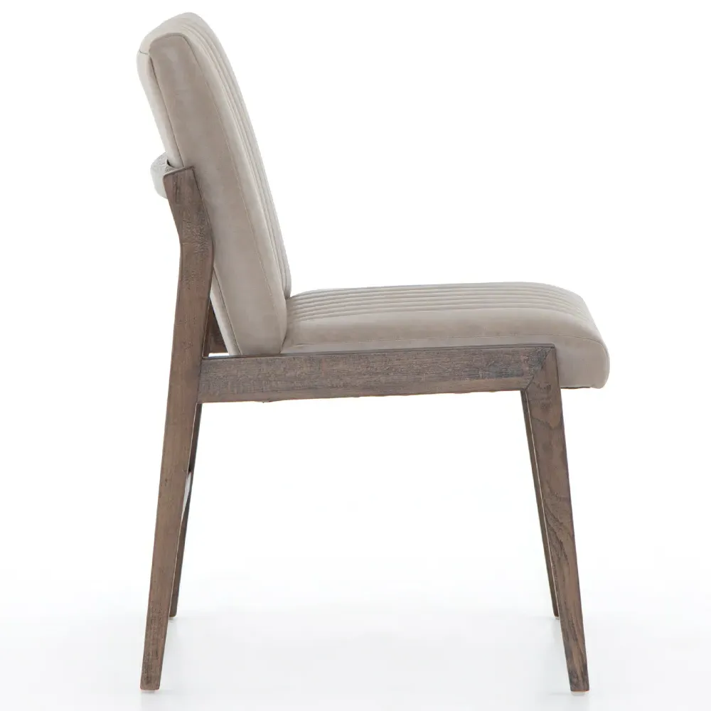 Ali Dining Chair - Grey, Leather