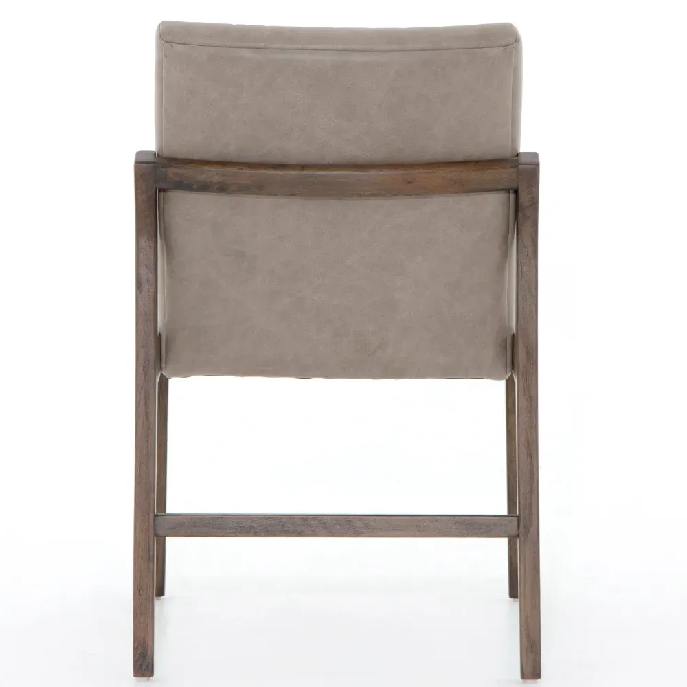Ali Dining Chair - Grey, Leather