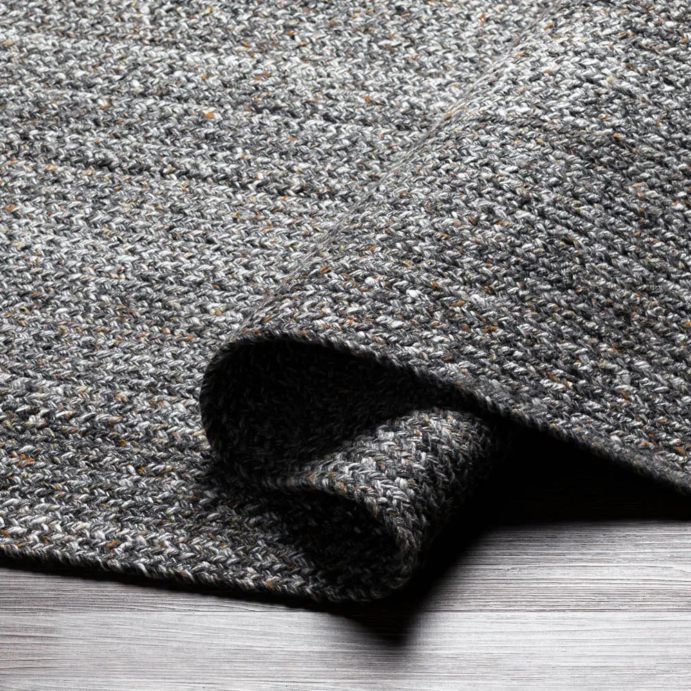 Ali Sample Textured Solid Rug - Dark Grey, PET