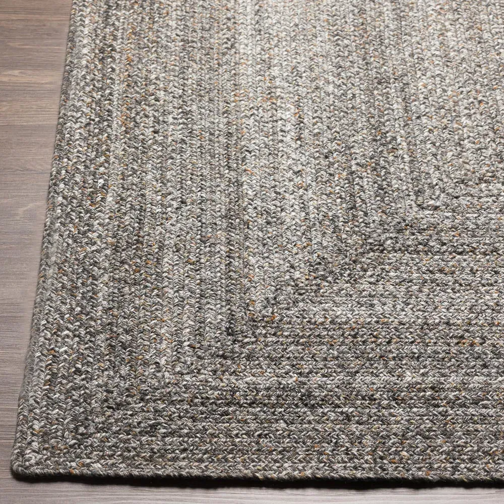 Ali Textured Solid Rug - Dark Grey, PET