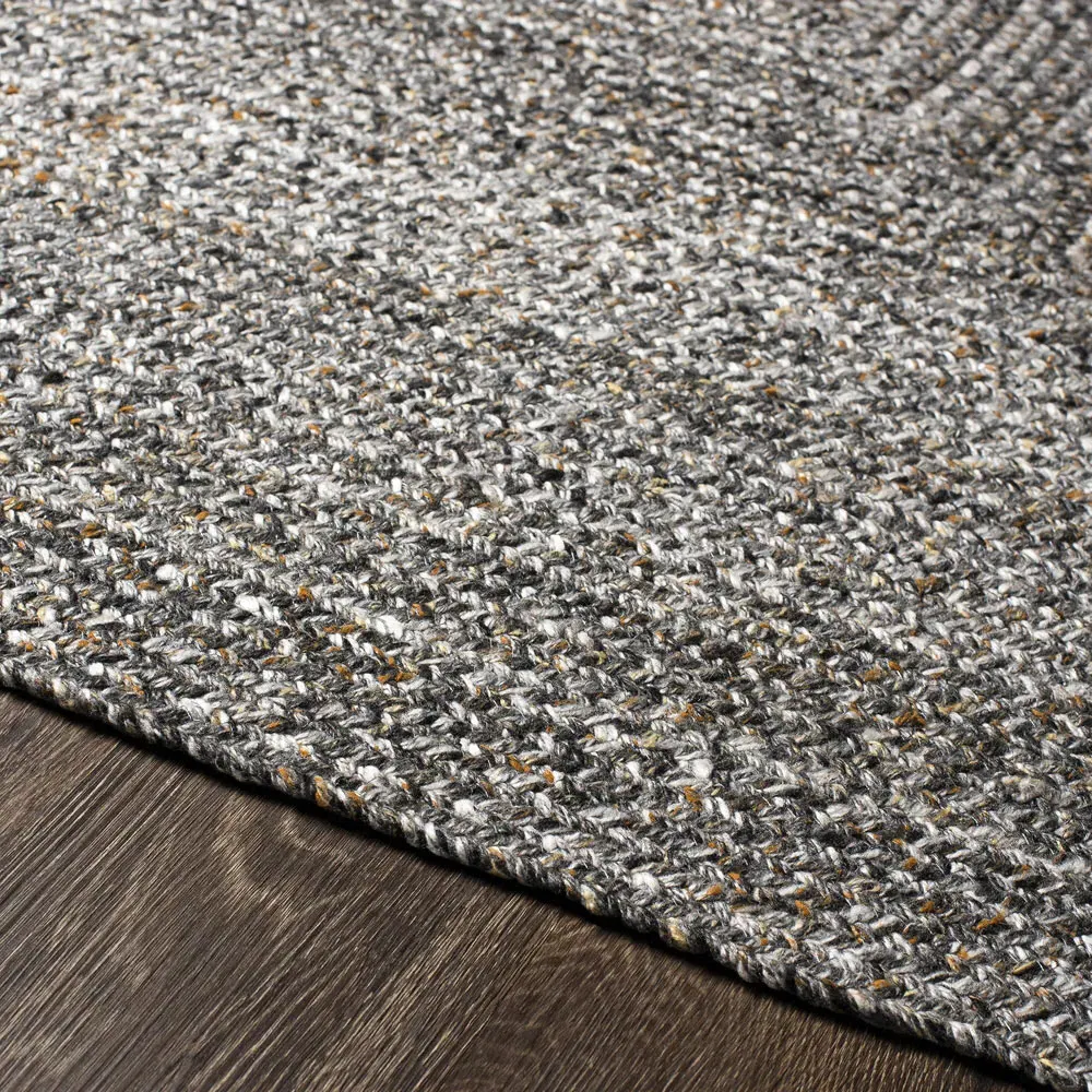 Ali Textured Solid Rug - Dark Grey, PET