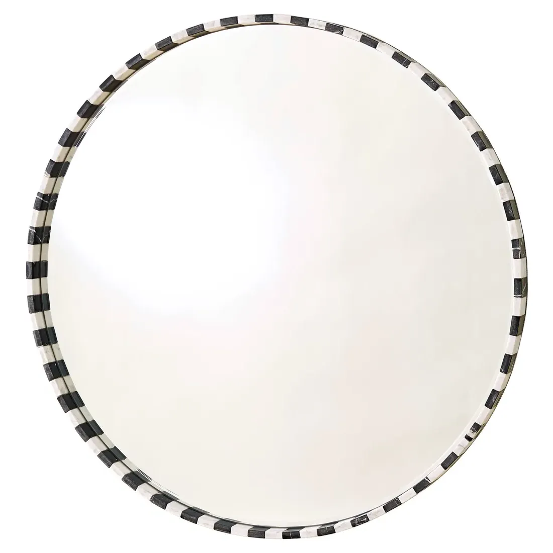 Alia Round Vanity Wall Mirror - Black, Marble image