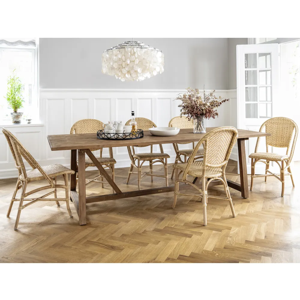 Alia Woven Rattan Outdoor Dining Chair - Antique Brown