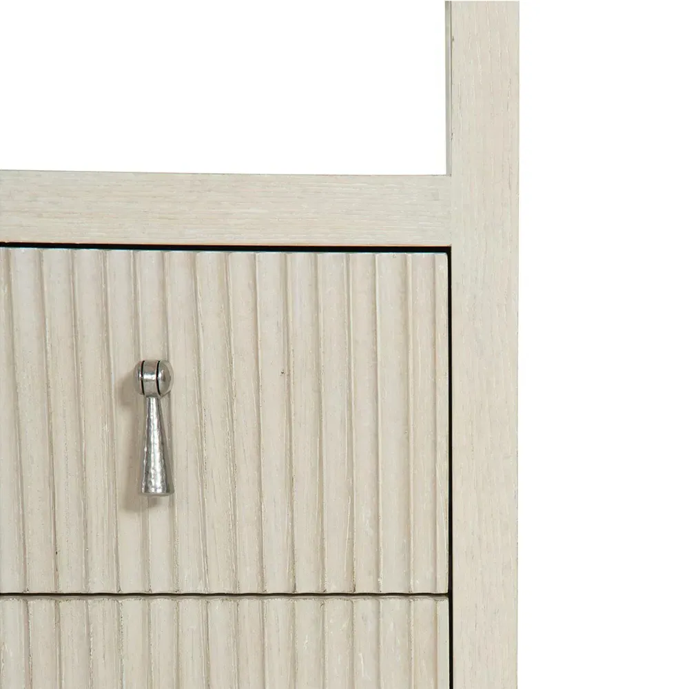 Alice Two Drawer Bachelor Chest with Open Shelf - Beige, Oak