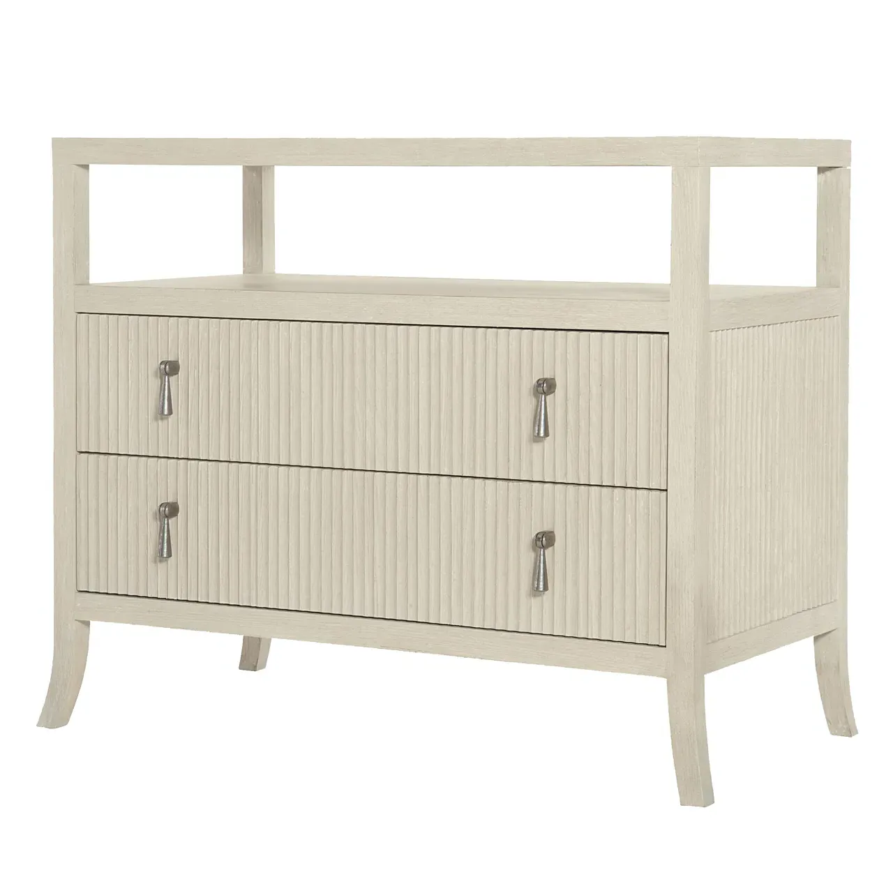 Alice Two Drawer Bachelor Chest with Open Shelf - Beige, Oak