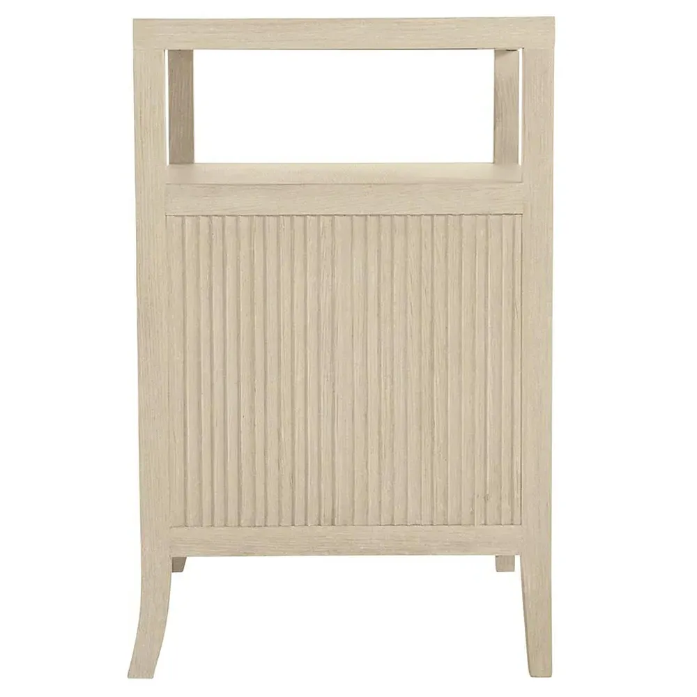 Alice Two Drawer Nightstand with Open Shelf - Beige, Oak