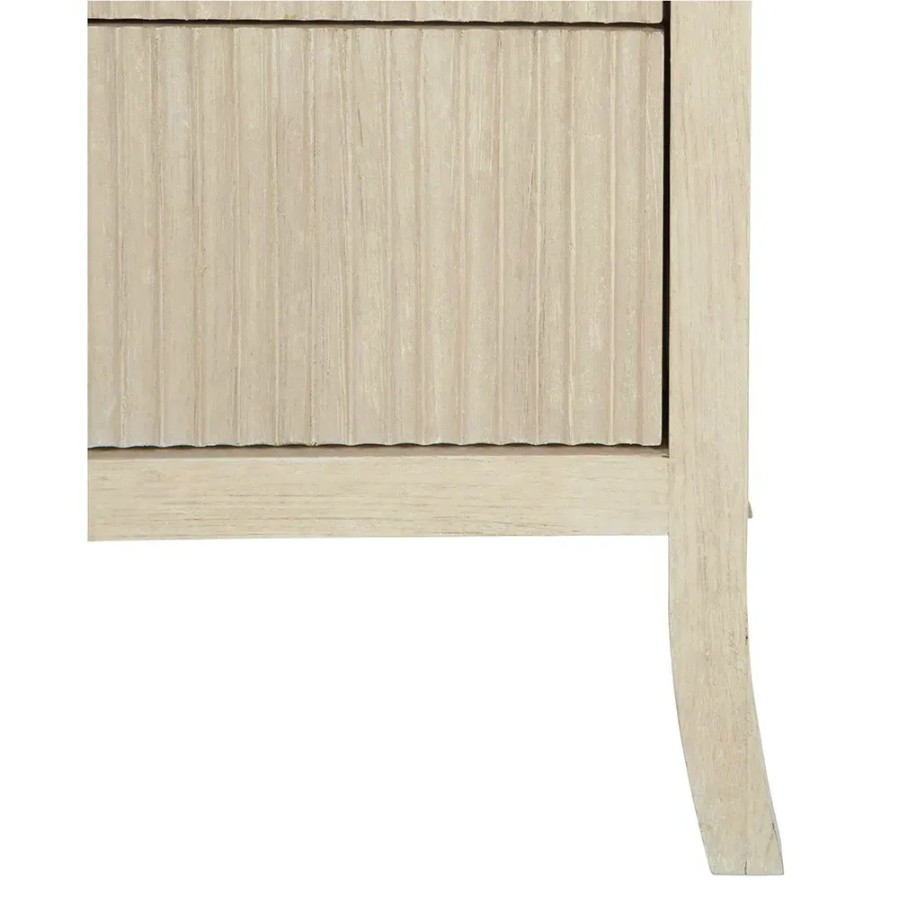 Alice Two Drawer Nightstand with Open Shelf - Beige, Oak