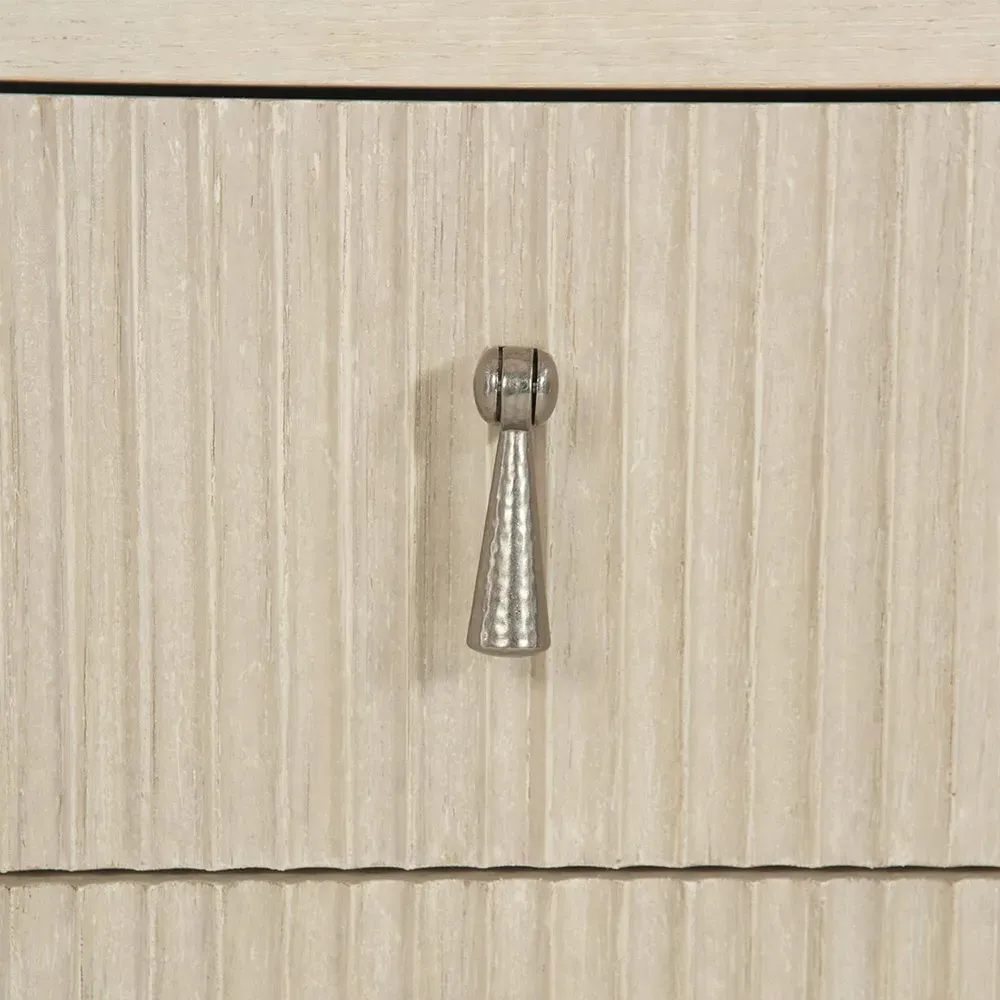 Alice Two Drawer Nightstand with Open Shelf - Beige, Oak