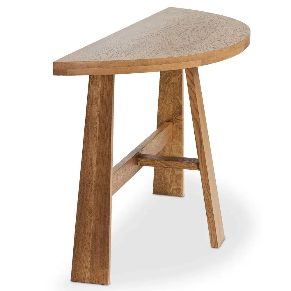 Alicia Demilune Console Table - Light Brown, Oak