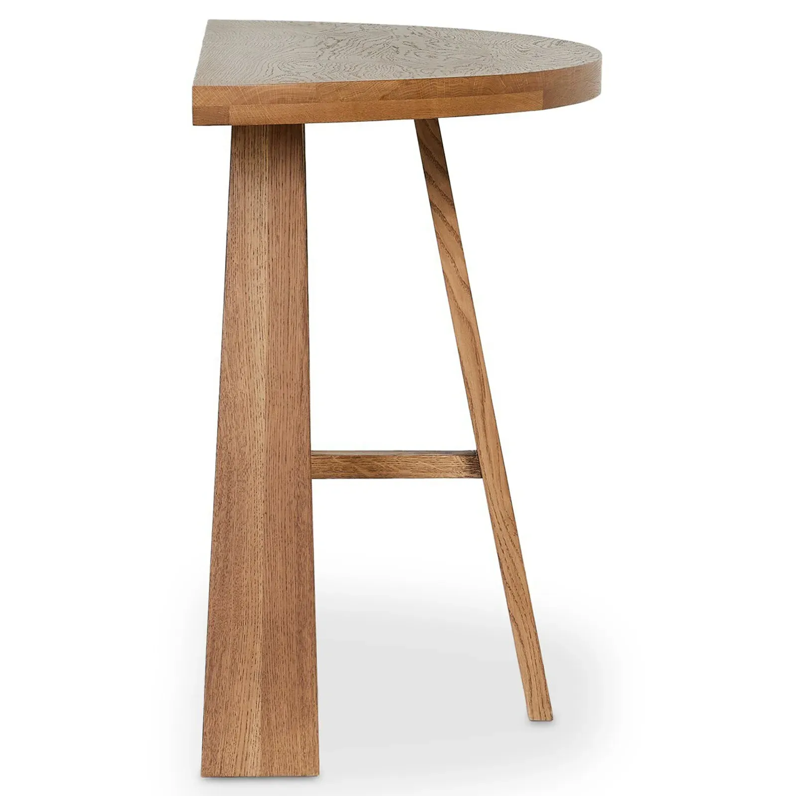 Alicia Demilune Console Table - Light Brown, Oak