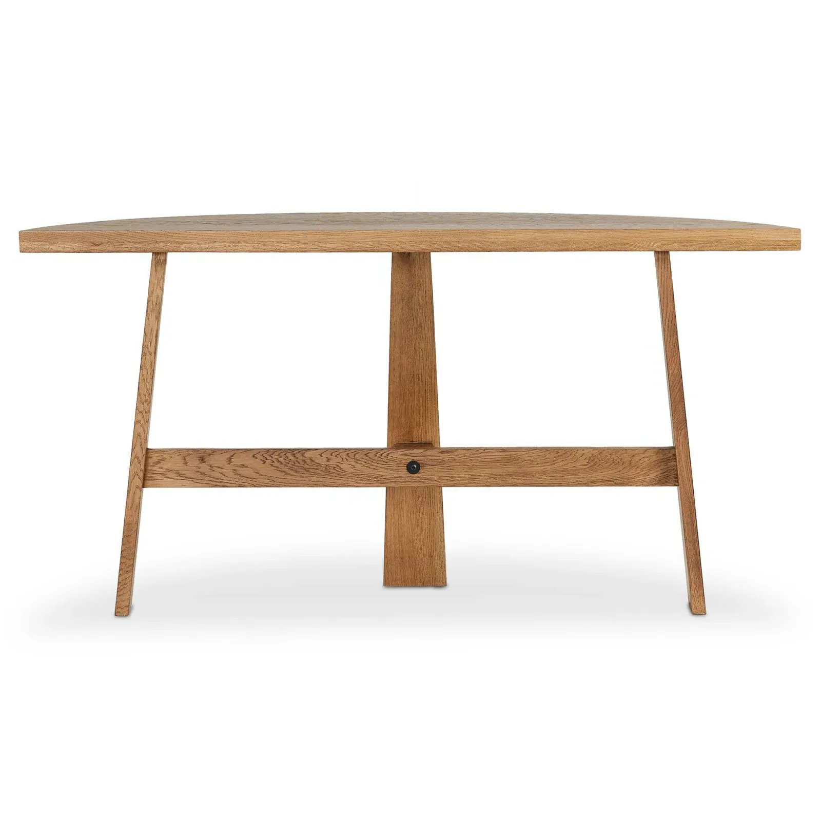 Alicia Demilune Console Table - Light Brown, Oak