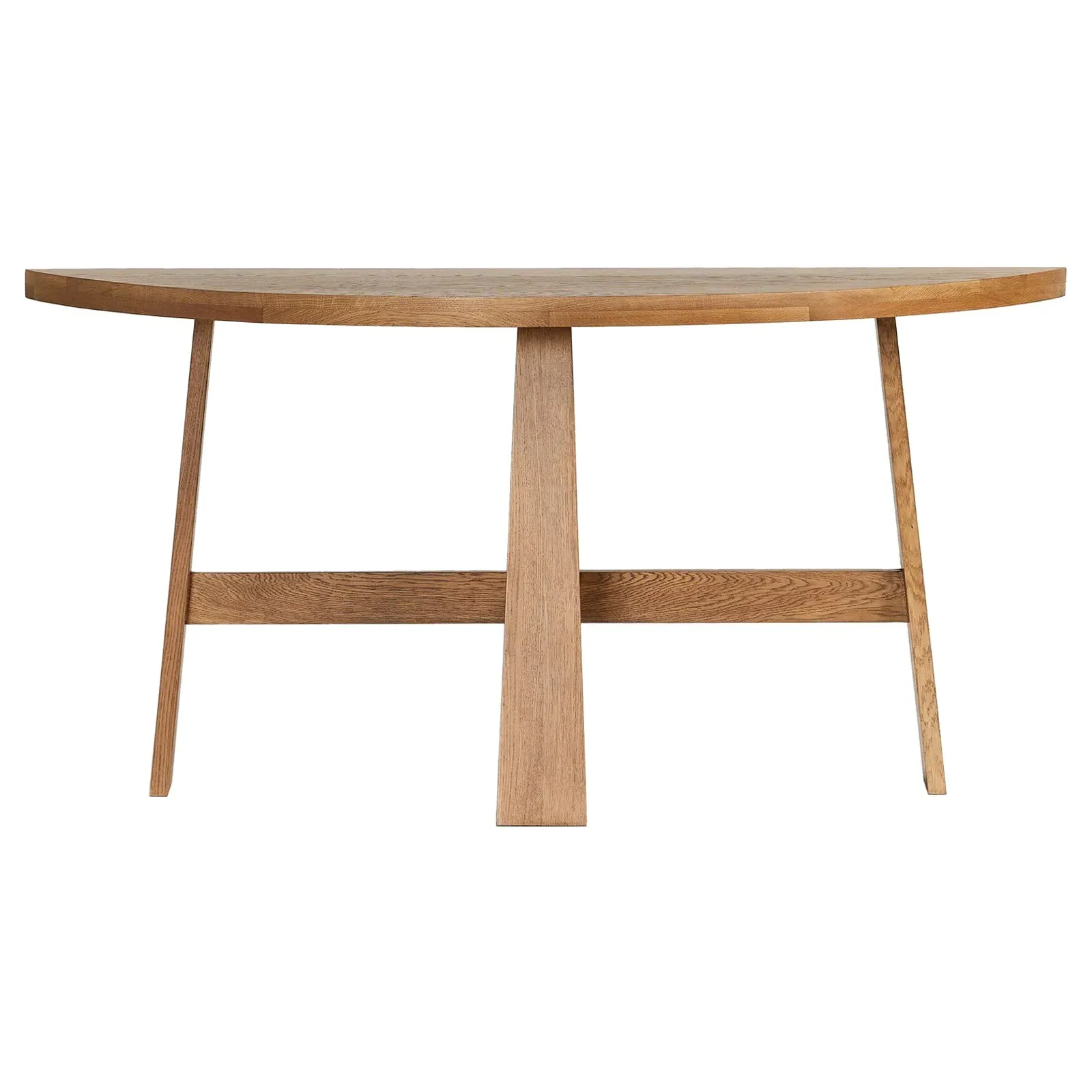 Alicia Demilune Console Table - Light Brown, Oak image