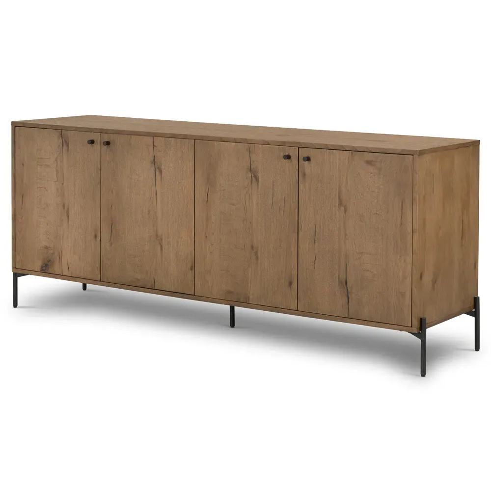 Alina 4 Door Rectangular Sideboard - Brown, Oak
