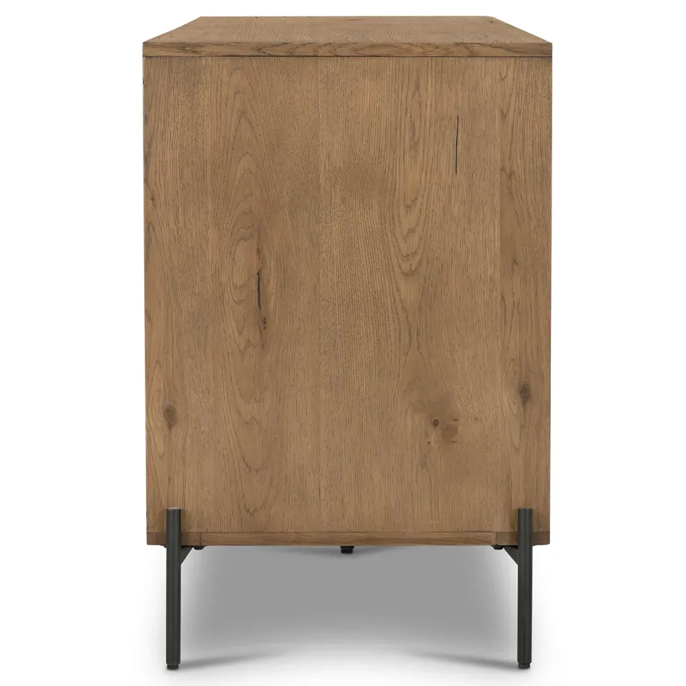 Alina 4 Door Rectangular Sideboard - Brown, Oak