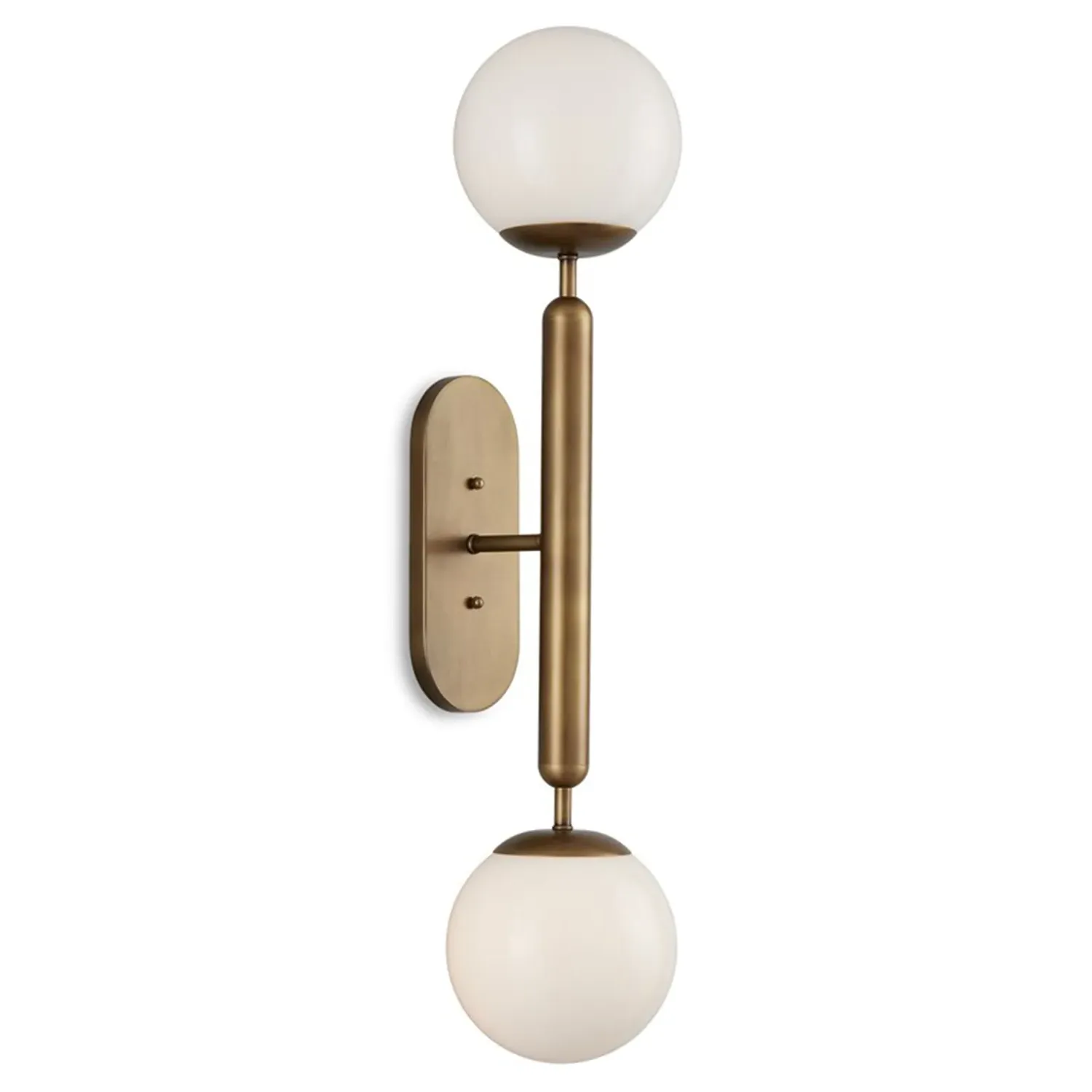 Alina Double Armed Wall Sconce - Antique Brass, Metal