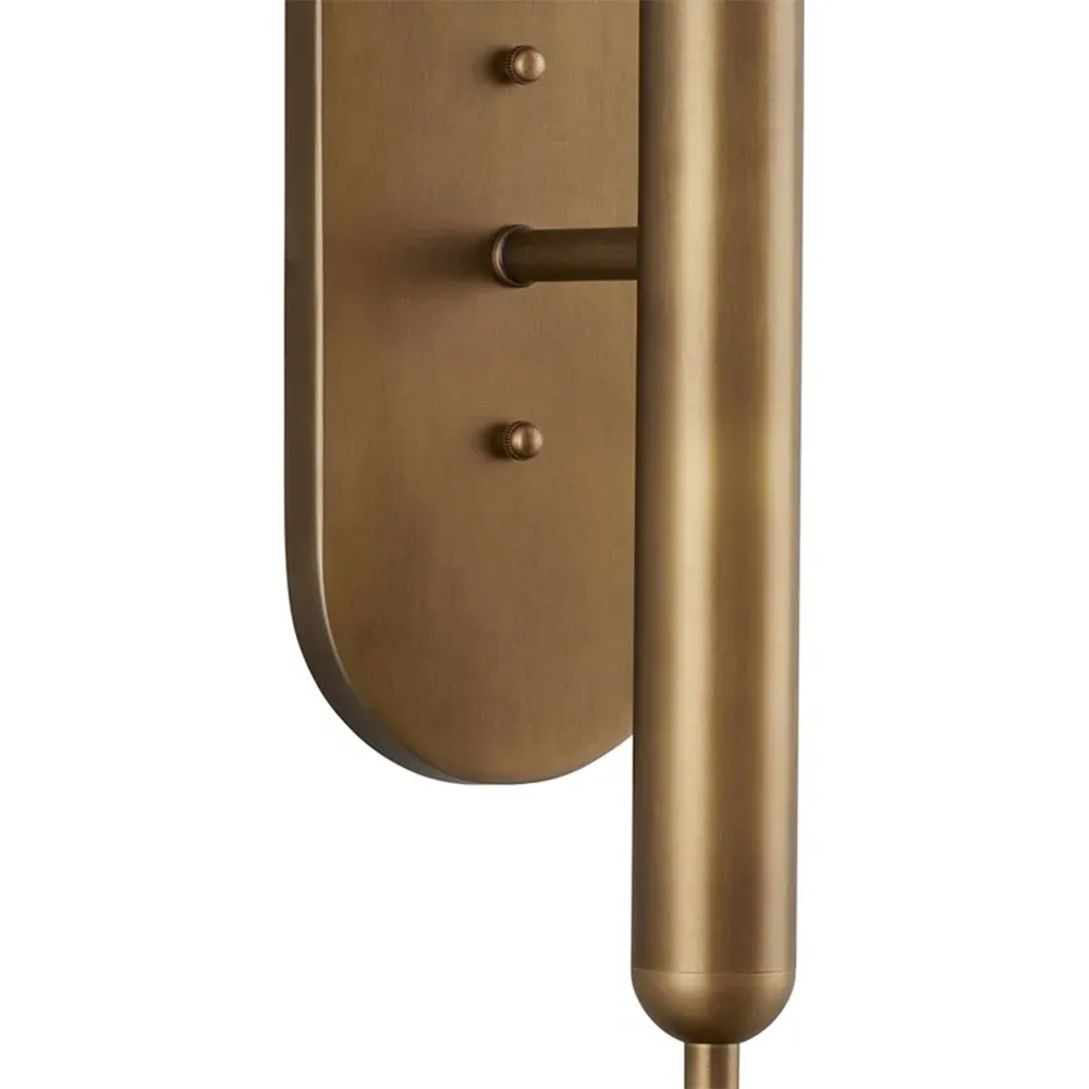 Alina Double Armed Wall Sconce - Antique Brass, Metal