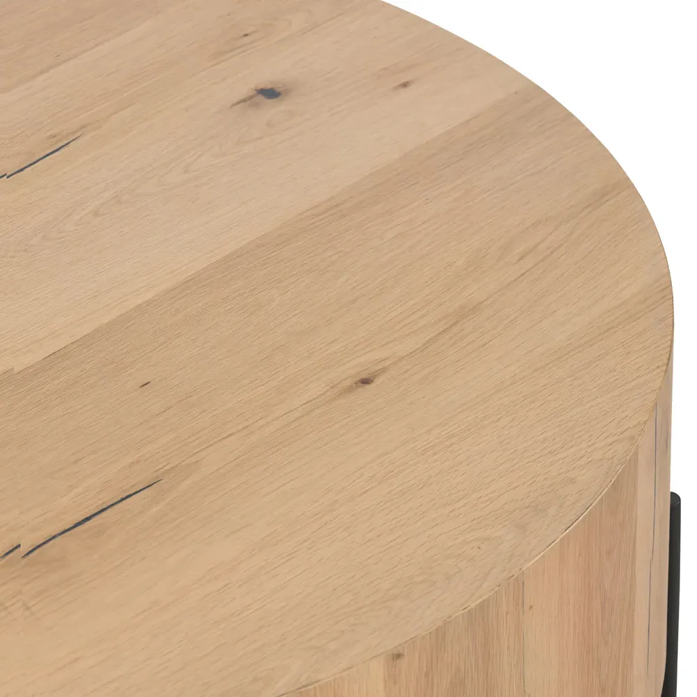 Alina Round Coffee Table - Light Brown, Oak