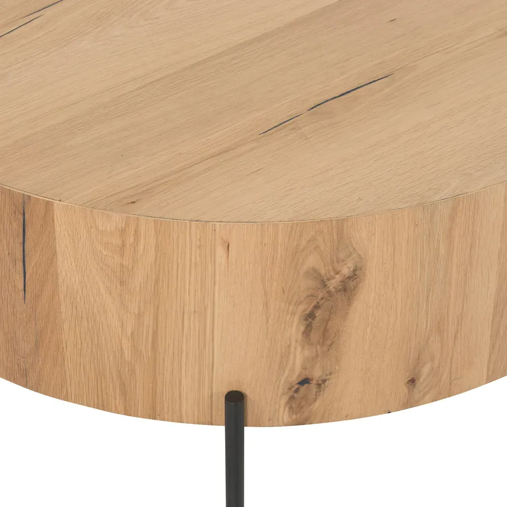 Alina Round Coffee Table - Light Brown, Oak