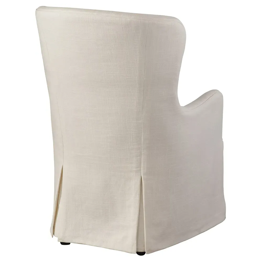 Aliso Dining Arm Chair - White, Performance Fabric