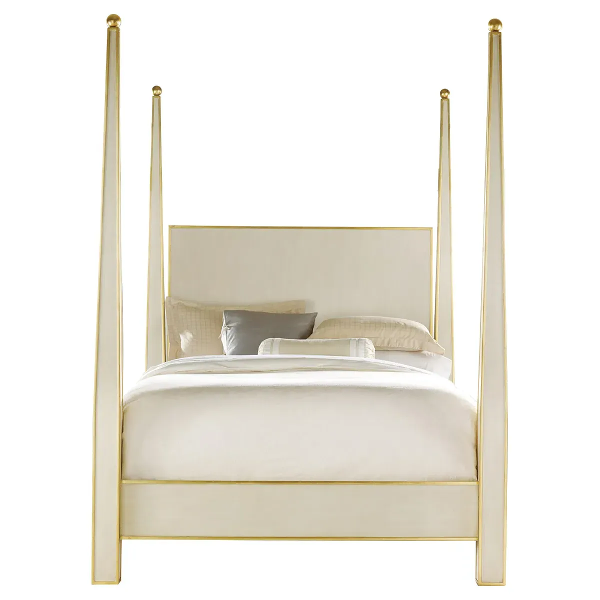 Alissa Queen Size 4-Poster Bed - Antique White, Wood image