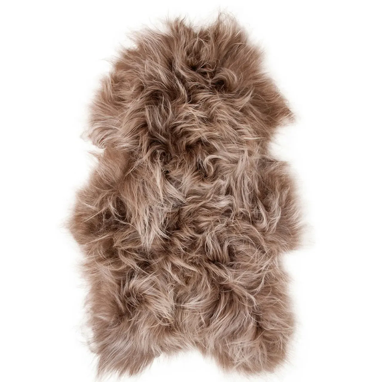 Alivia Long Wool Sheepskin Rug - Brown