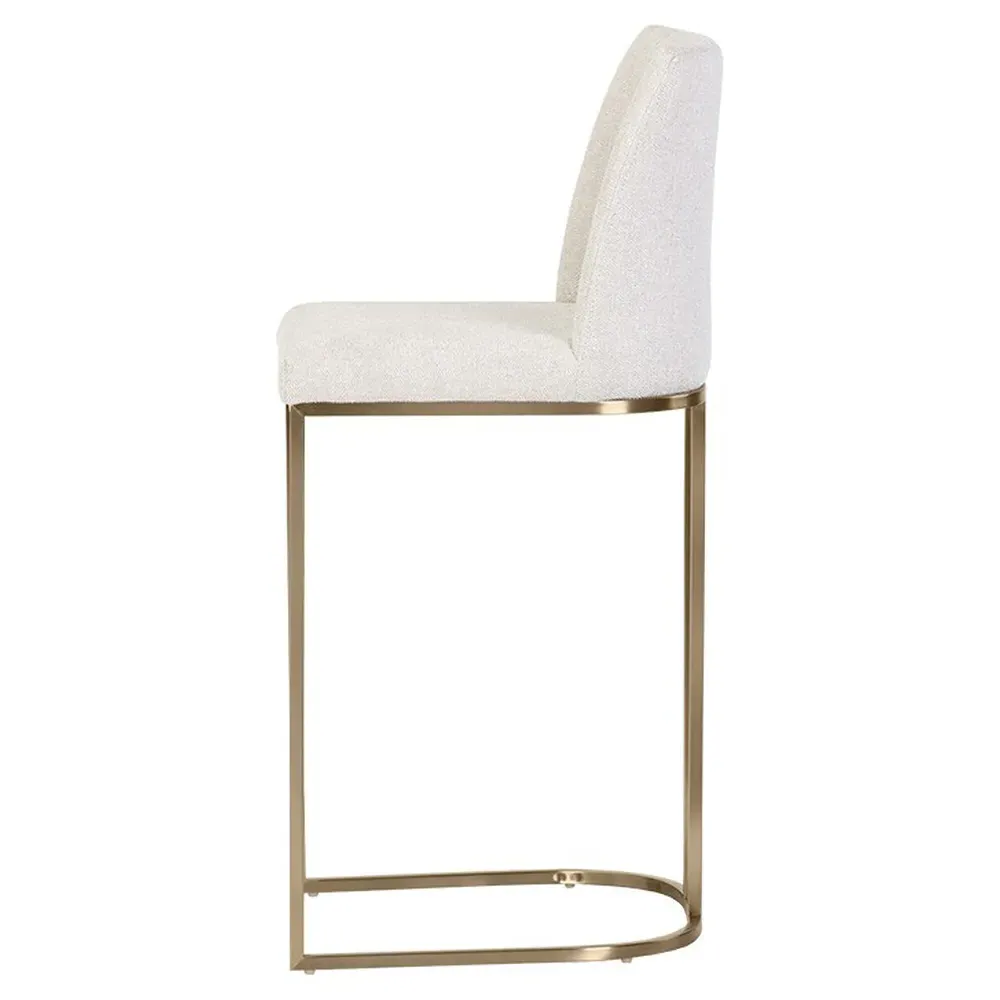 Aliyah Counter Stool - Oatmeal Beige, Stainless Steel