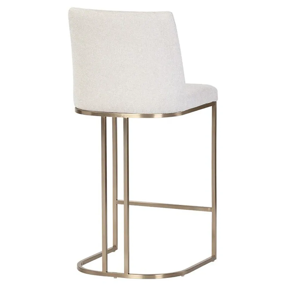 Aliyah Counter Stool - Oatmeal Beige, Stainless Steel