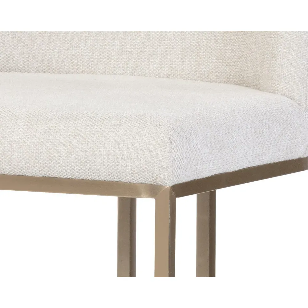 Aliyah Counter Stool - Oatmeal Beige, Stainless Steel