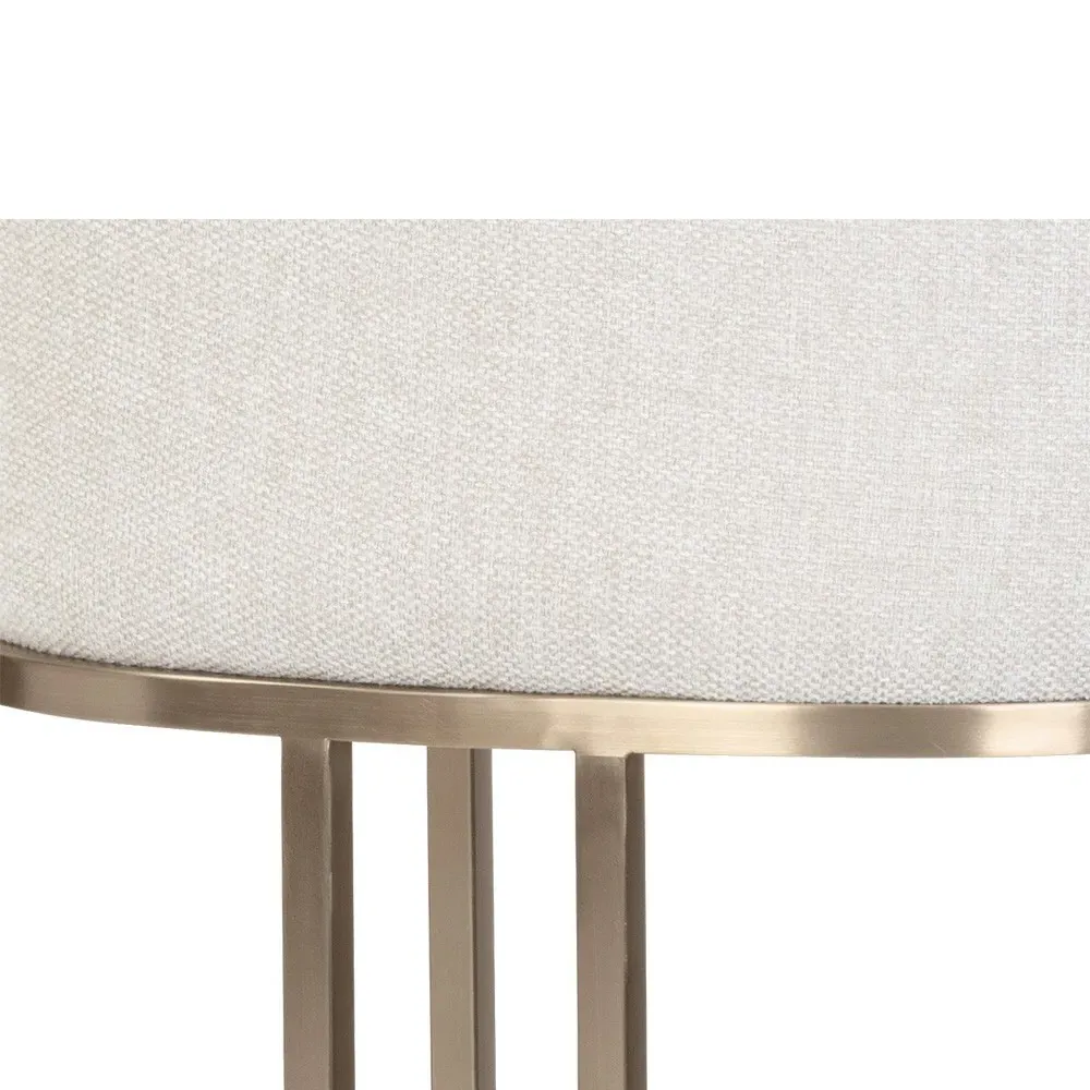 Aliyah Counter Stool - Oatmeal Beige, Stainless Steel