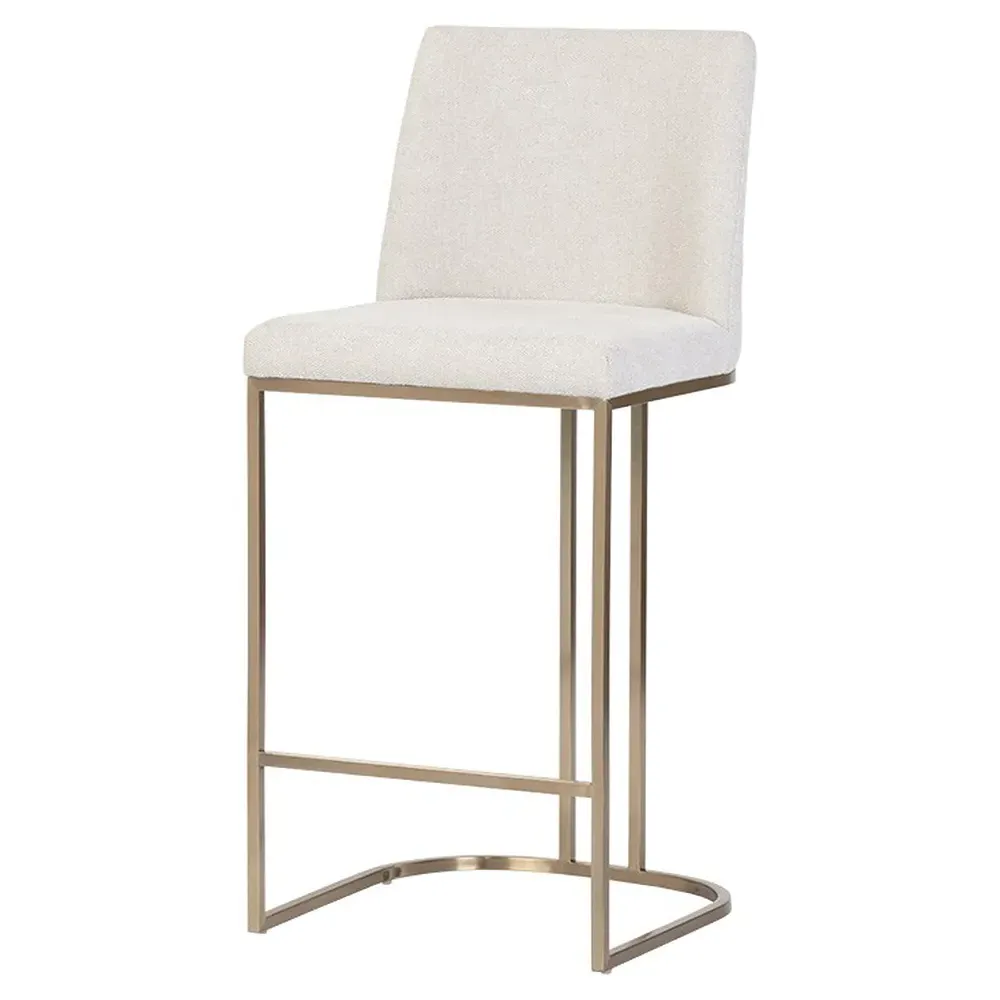 Aliyah Counter Stool - Oatmeal Beige, Stainless Steel image