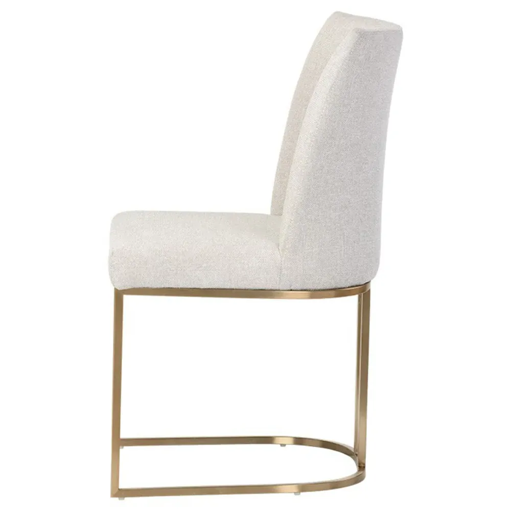 Aliyah Dining Side Chair Set of 2 - Oatmeal Beige, Steel
