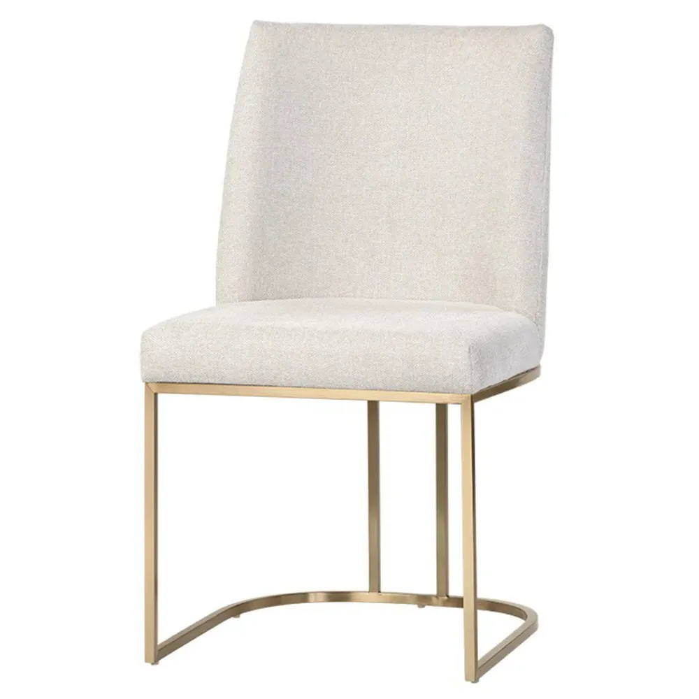 Aliyah Dining Side Chair Set of 2 - Oatmeal Beige, Steel