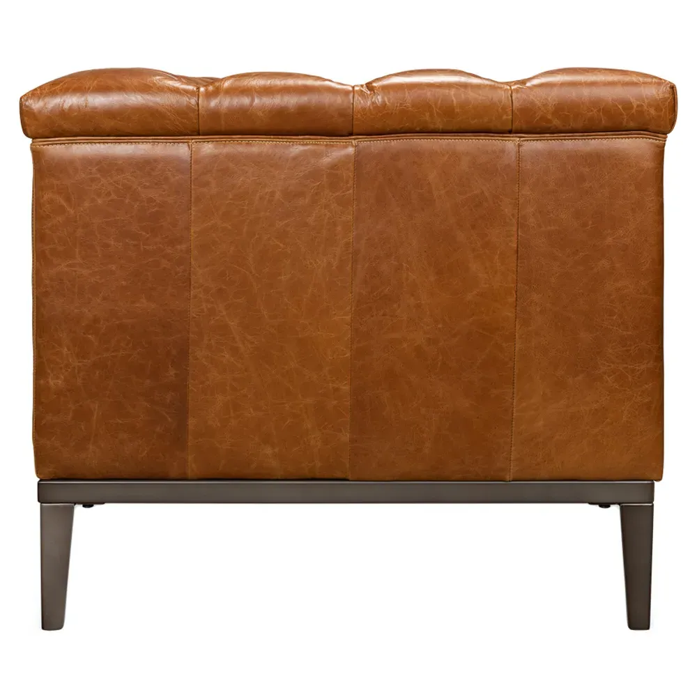Allan Tufted Sofa - Brown, Leather