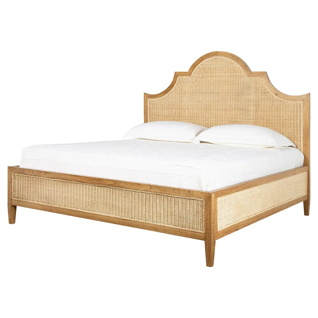 Allard King Size Bed - Brown, Rattan