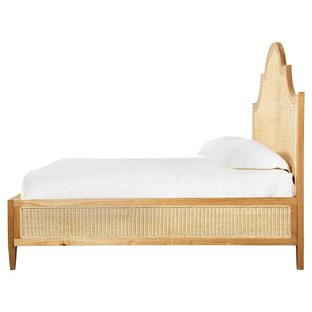 Allard King Size Bed - Brown, Rattan