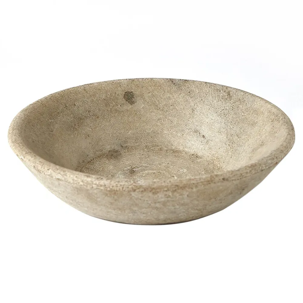 Allegra Round Decorative Bowl - White, Marble