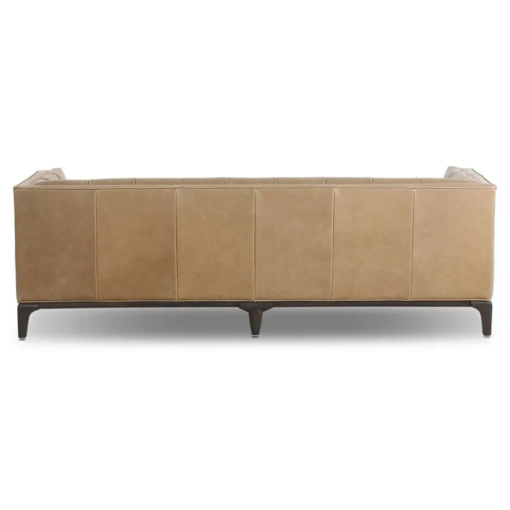 Allen 3-Seater Tufted Sofa - Brown, Leather