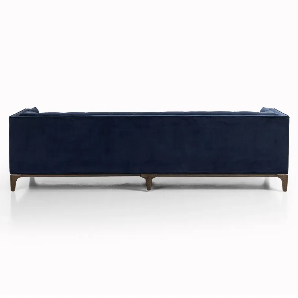 Allen 3-Seater Tufted Sofa - Navy Blue, Velvet