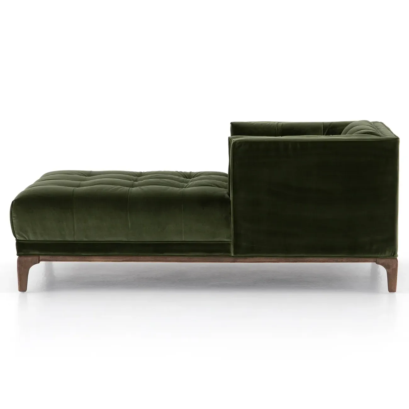 Allen Button Tufted Chaise Lounge - Green, Velvet