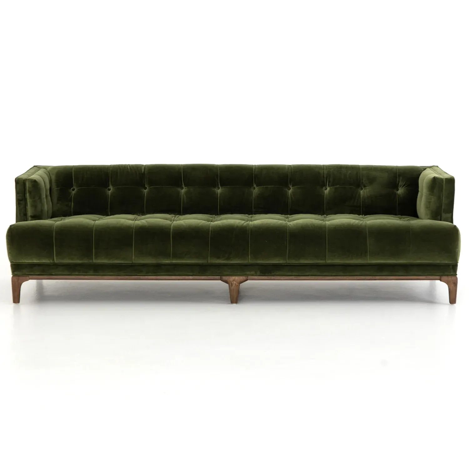 Allen Button Tufted Sofa - Green, Velvet