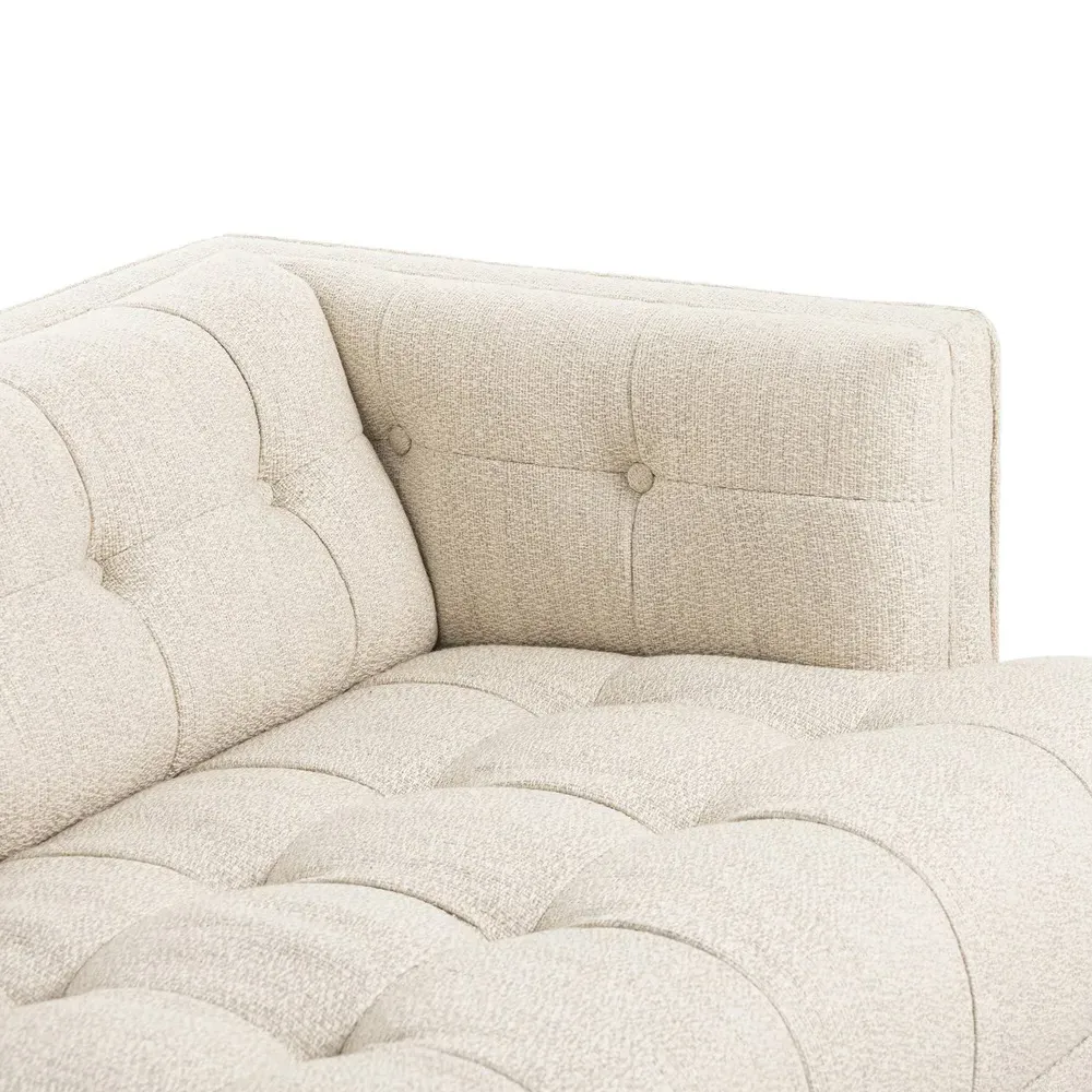 Allen Button Tufted Sofa - Taupe, Performance Fabric