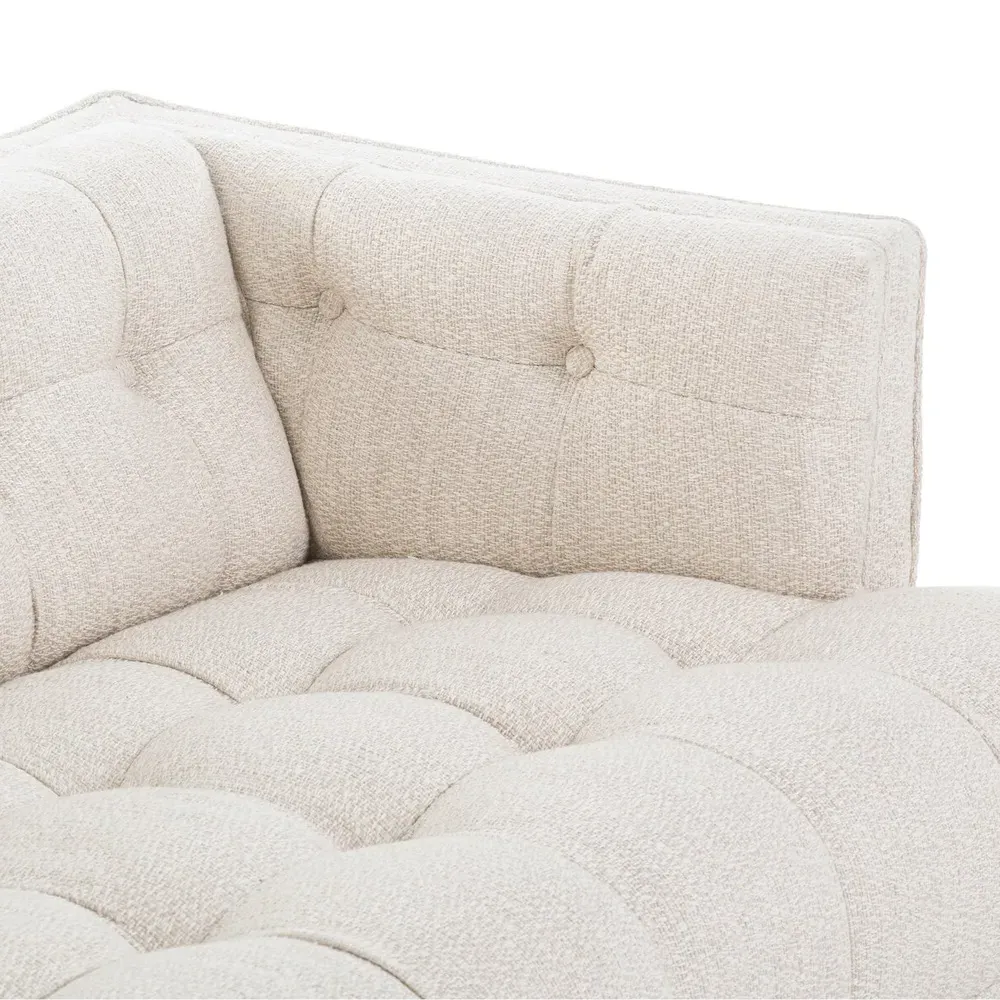 Allen Button Tufted Sofa - Taupe, Performance Fabric