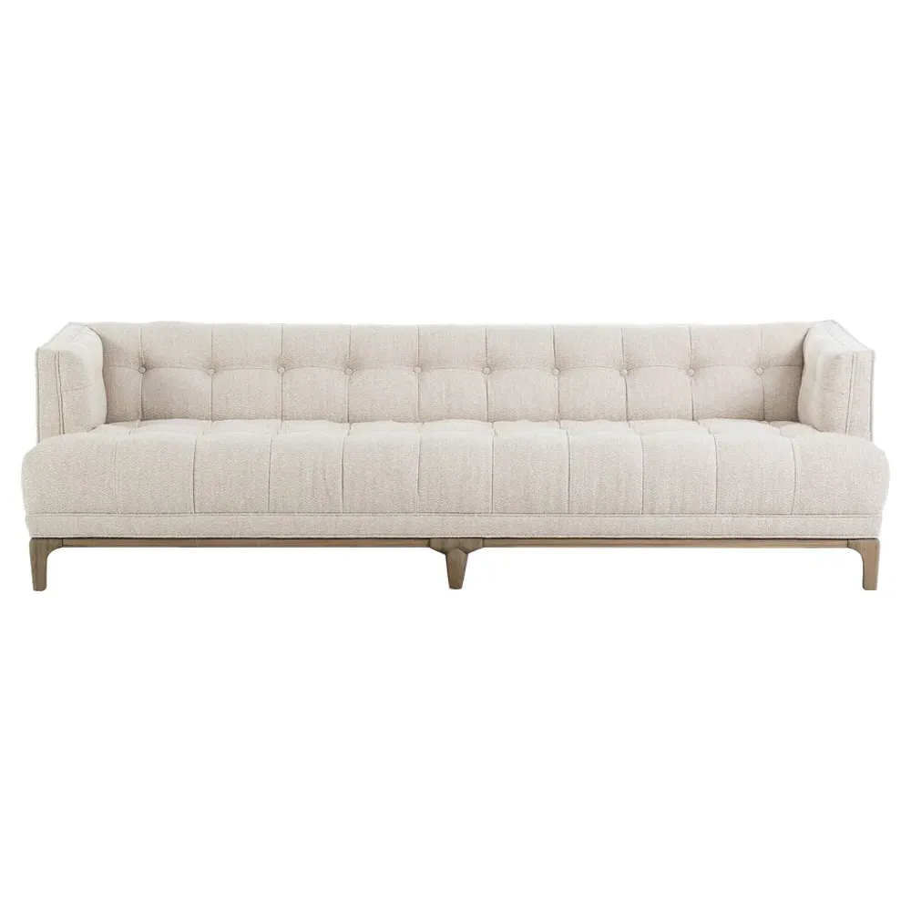 Allen Button Tufted Sofa - Taupe, Performance Fabric