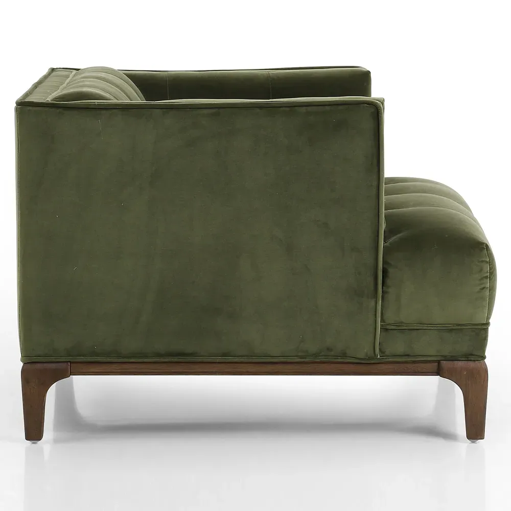 Allen Tufted Arm Chair - Green, Velvet