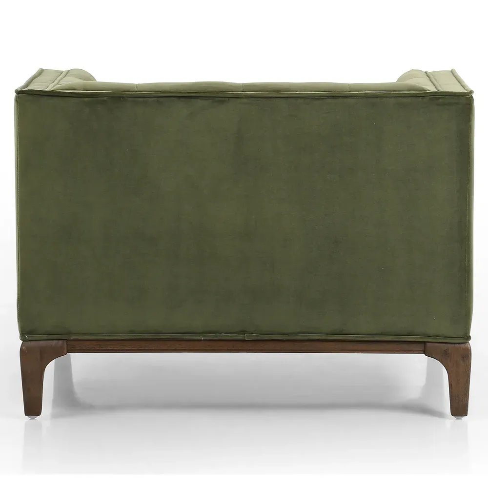 Allen Tufted Arm Chair - Green, Velvet