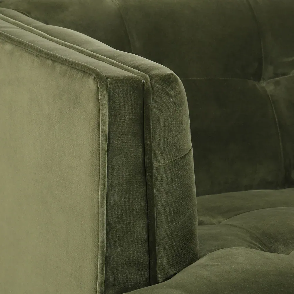 Allen Tufted Arm Chair - Green, Velvet
