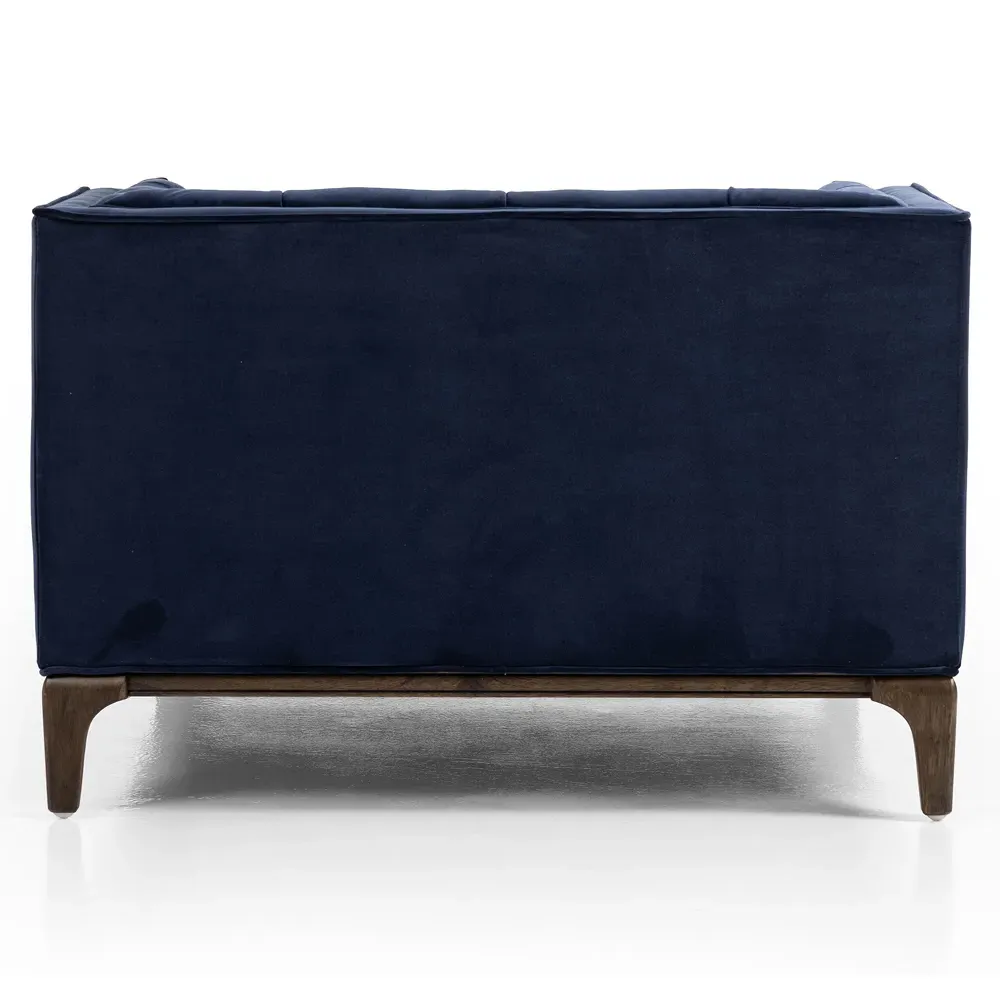 Allen Tufted Chaise Lounge - Blue, Velvet