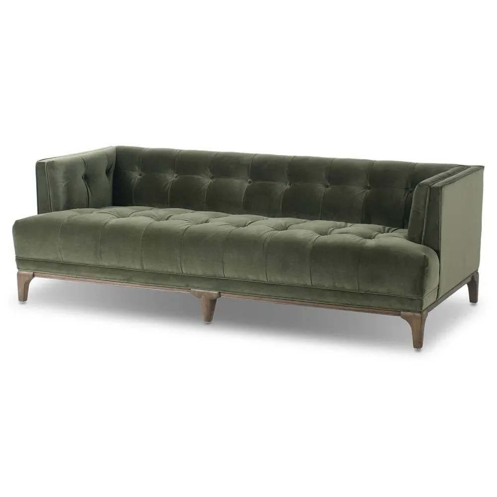 Allen Tufted Sofa - Green, Velvet