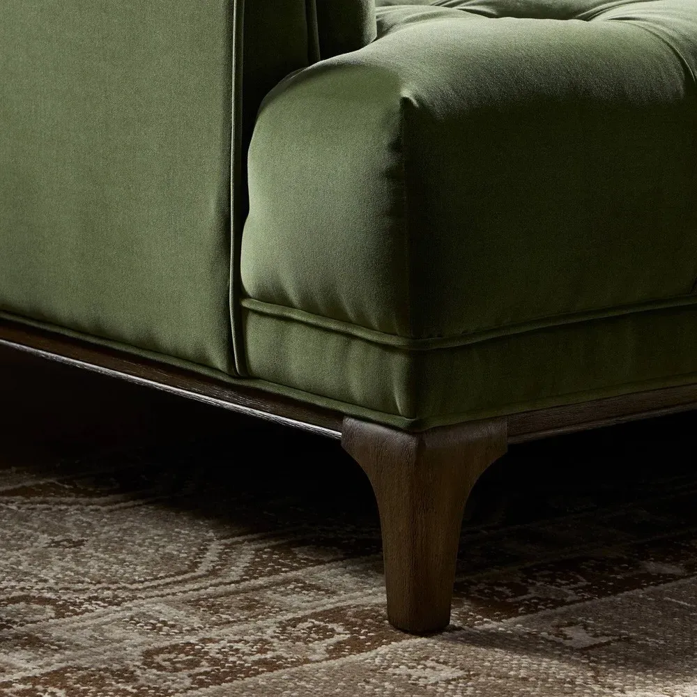Allen Tufted Sofa - Green, Velvet